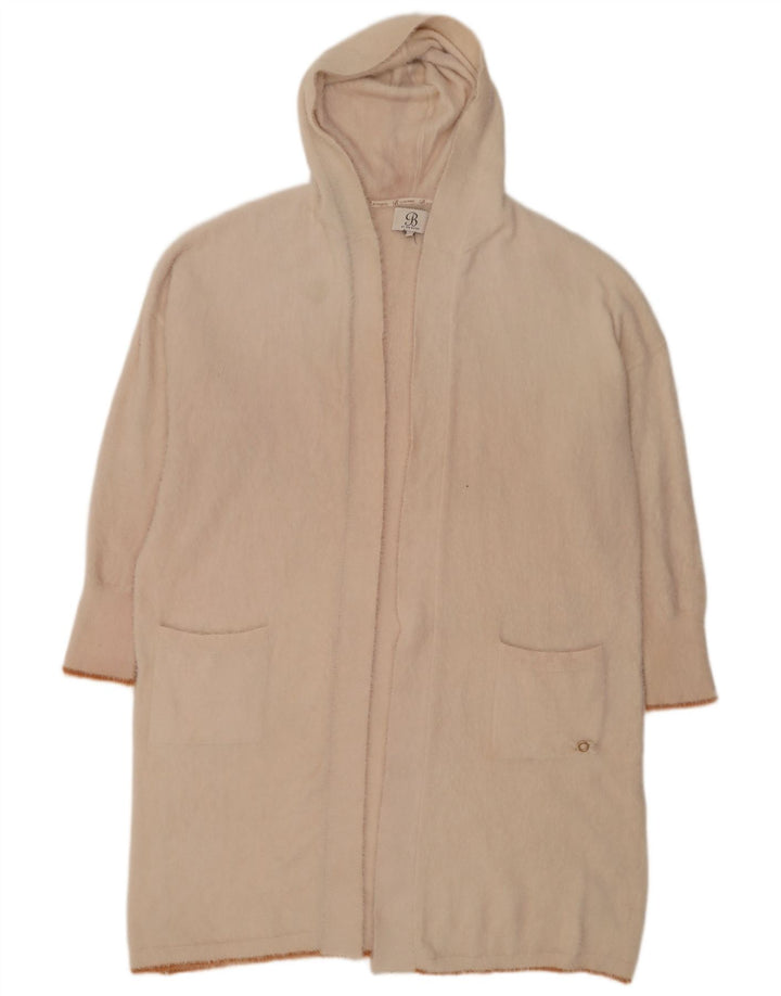 Suéter cardigan feminino aberto com palangre grande Ted Baker Reino Unido 18 XL bege
