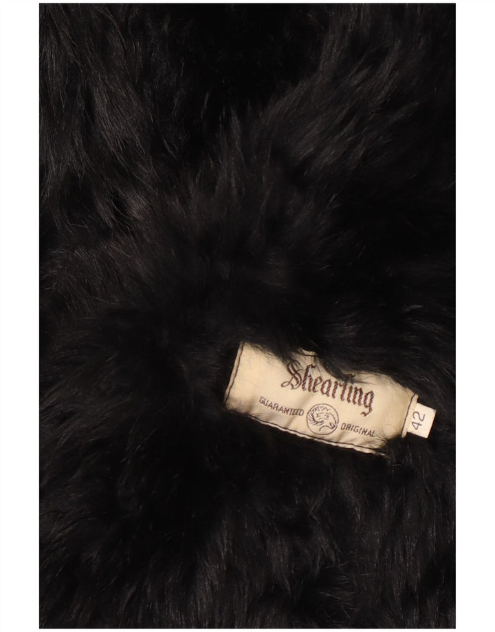 Sobretudo feminino vintage oversized shearling IT 42 médio preto shearling