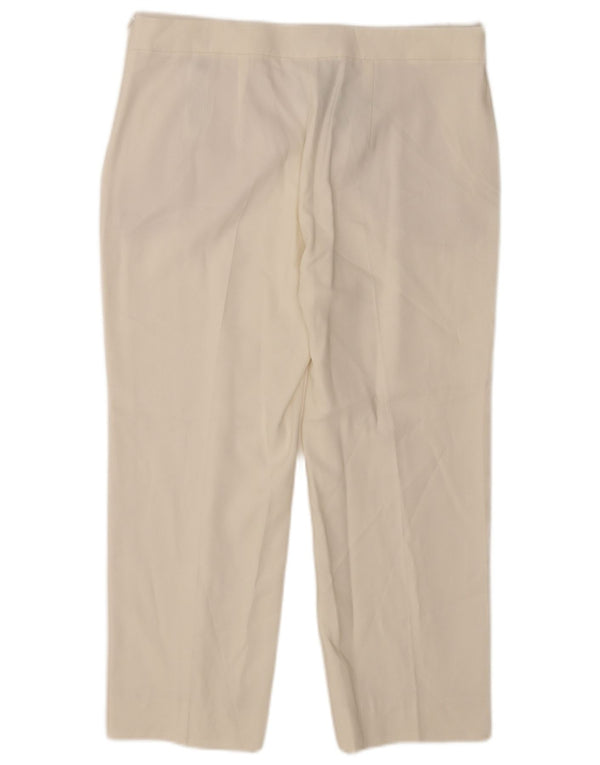 Calça capri feminina Massimo Dutti UE 42 grande W32 L23 viscose branca
