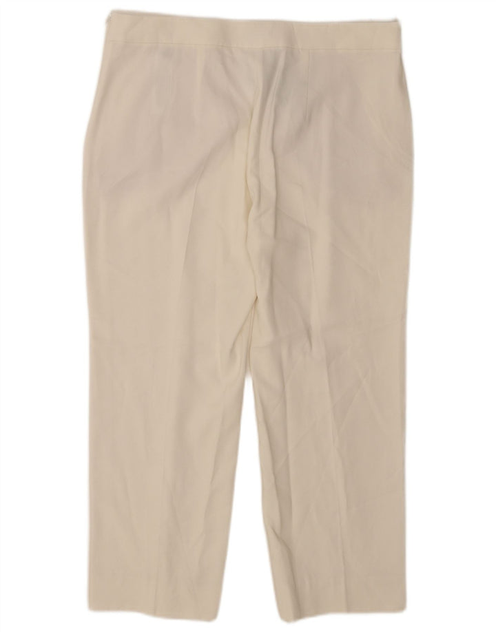 Calça capri feminina Massimo Dutti UE 42 grande W32 L23 viscose branca
