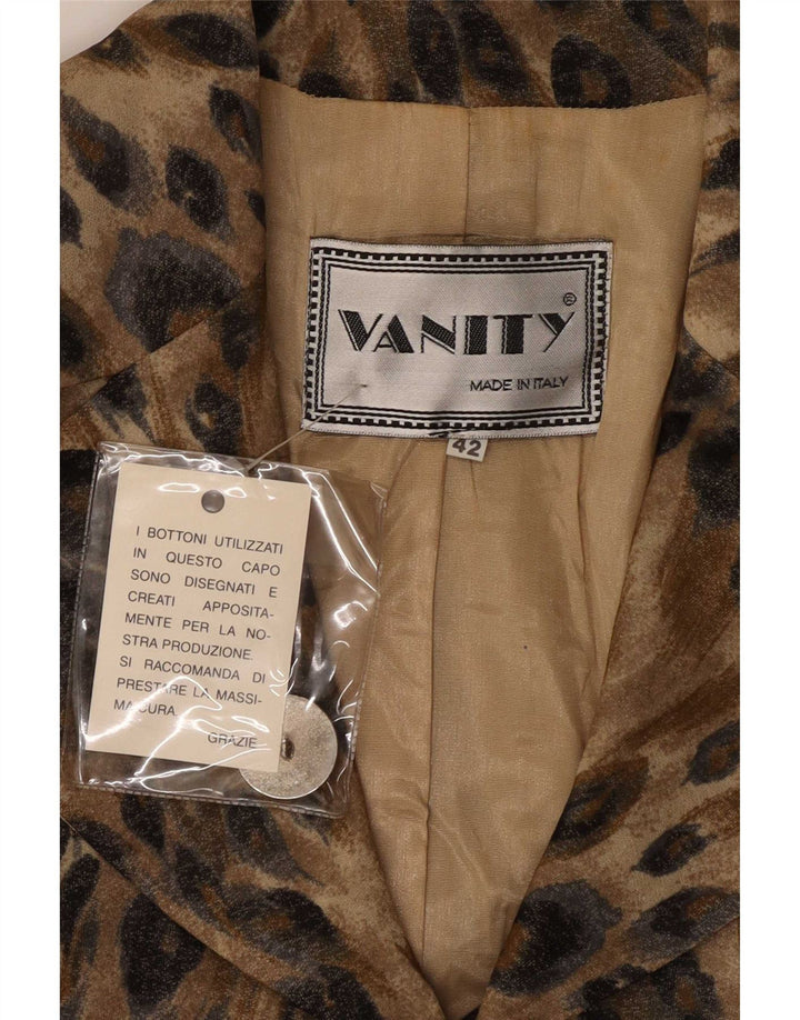 Conjunto feminino Vanity com 3 botões e 2 peças IT 42 lã com estampa animal preta média