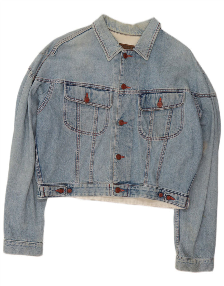Jaqueta jeans feminina Benetton IT 48 XL azul algodão