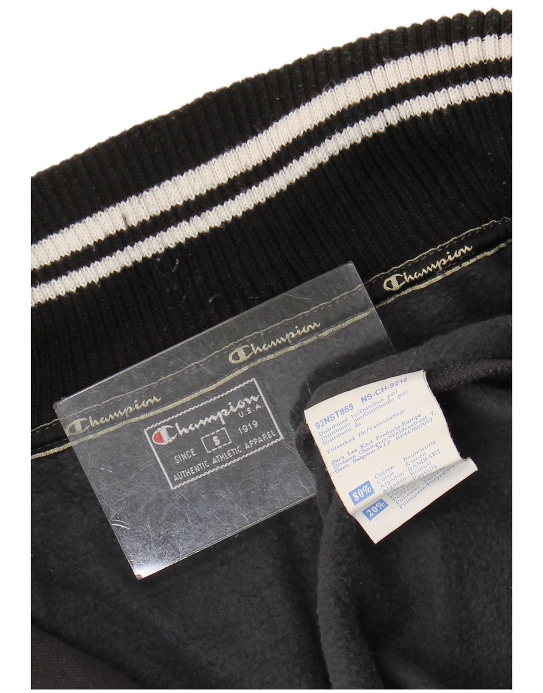 Moletom masculino Champion com zíper e gola em algodão cinza pequeno