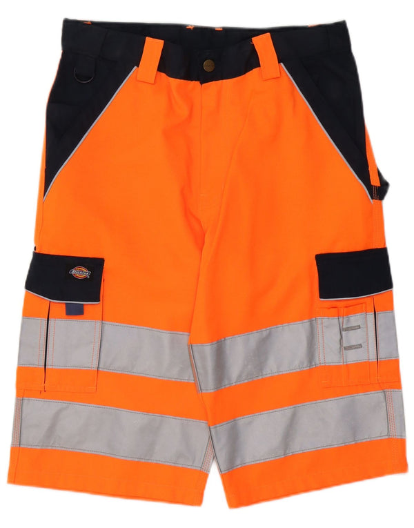 Dickies Mens Workwear Hi-Vis Cargo Shorts W34 Large Orange Colourblock