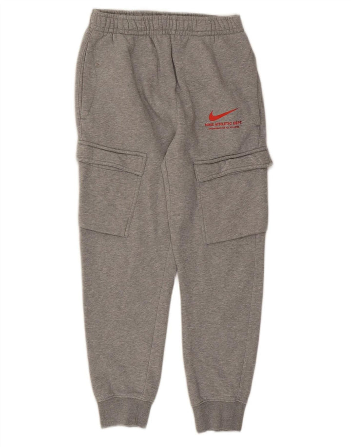 Calça de treino masculina NIKE Cargo Joggers pequeno cinza algodão