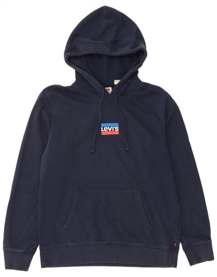 Suéter com capuz padrão masculino LEVI'S médio algodão azul marinho