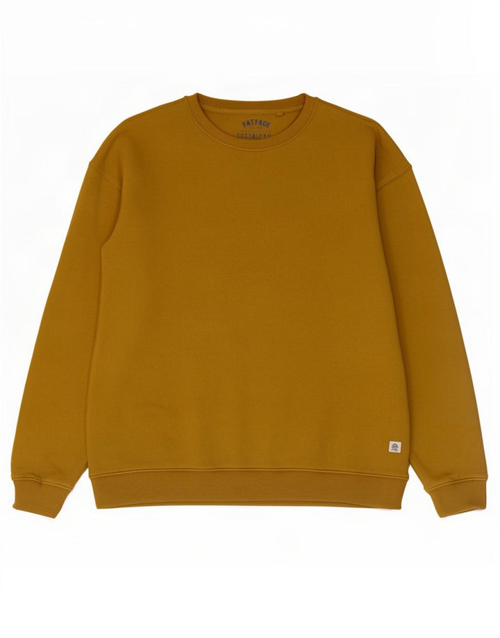 Suéter oversized feminino Fat Face Reino Unido 12 algodão amarelo médio