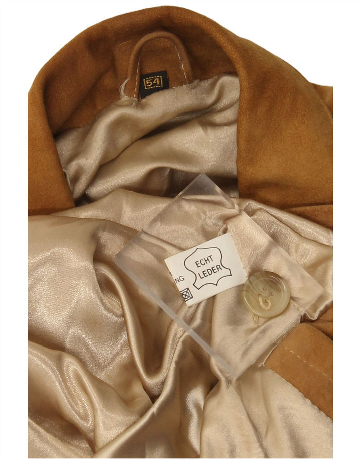 Jaqueta de camurça masculina vintage EU 54 2XL couro bege