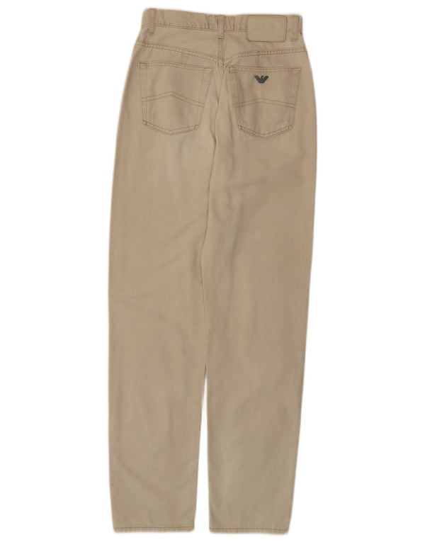 Calça casual feminina Armani cintura alta cônica W28 L30 algodão bege