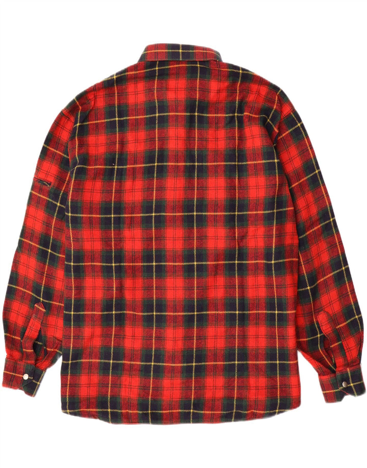 Camisa masculina vintage de flanela 2XL xadrez vermelho