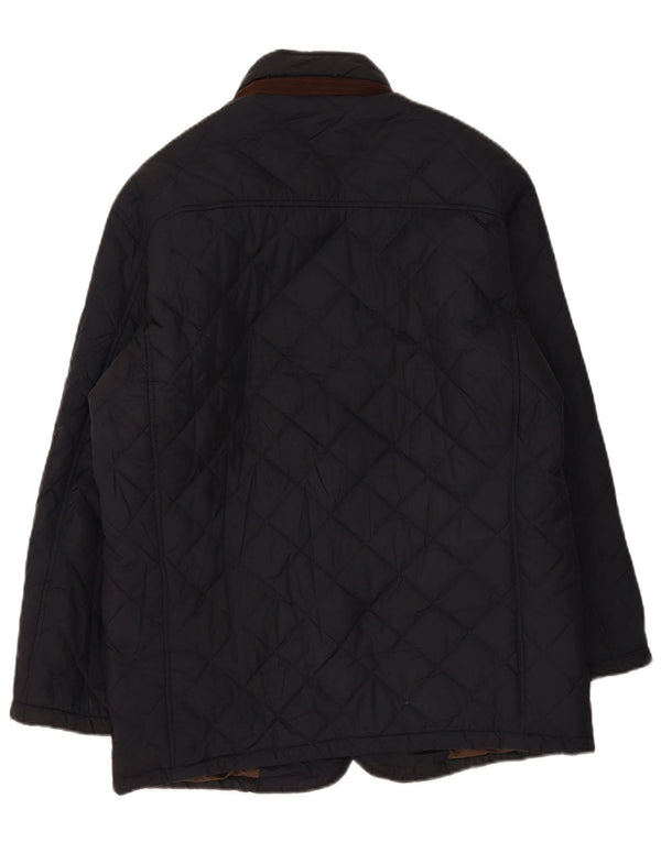 Jaqueta acolchoada masculina Lacoste IT 52 XL azul marinho poliéster