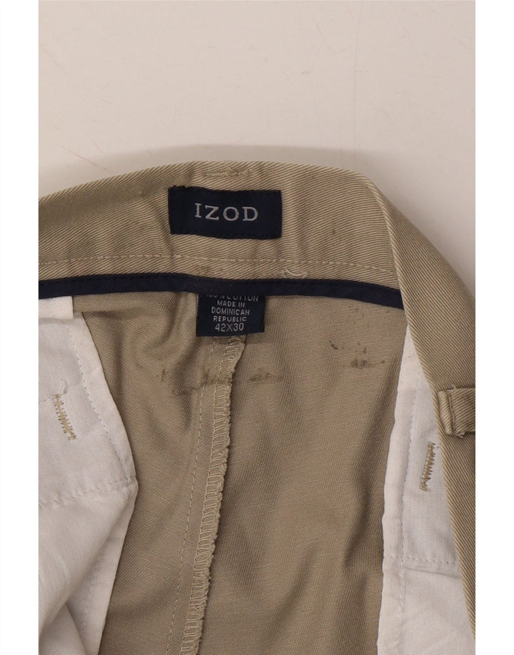 IZOD Mens Pegged Chino Trousers W42 L30 Khaki Cotton Vintage Izod and Second-Hand Izod from Messina Hembry 