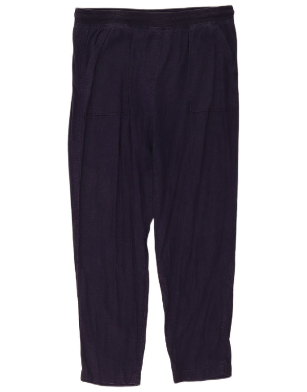 Calça casual feminina Marks & Spencer UK 14 grande W34 L29 azul marinho