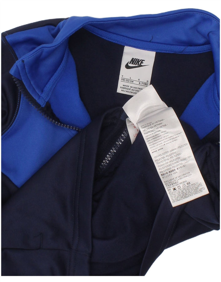 Jaqueta Nike Boys Tracksuit Top 6-7 anos grande bloco colorido azul marinho