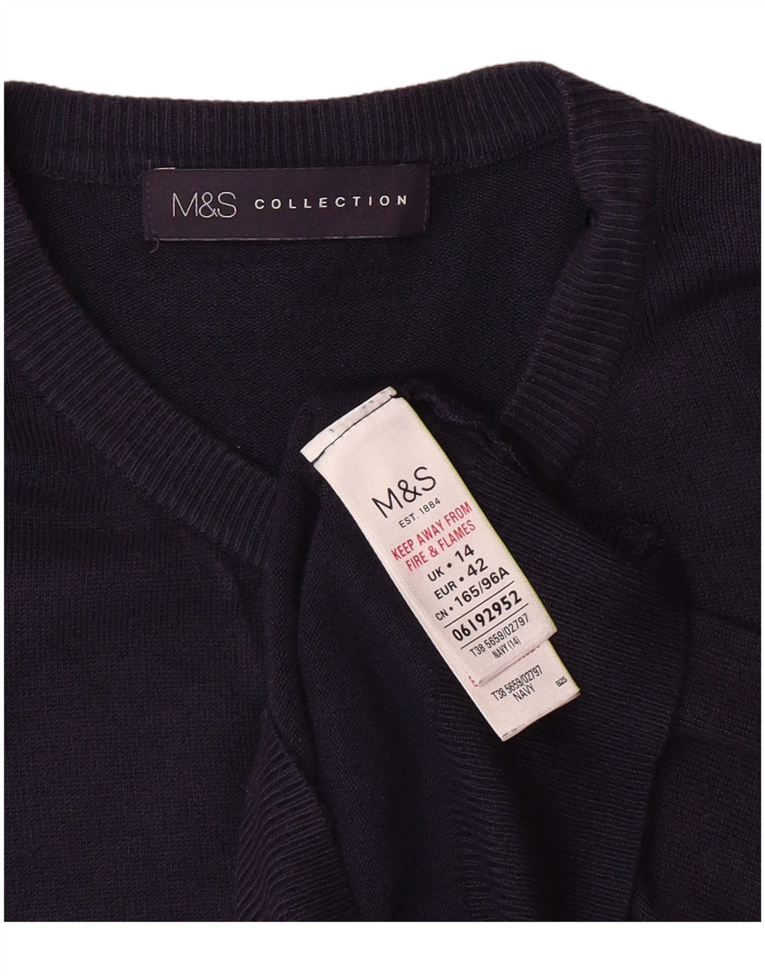 Suéter cardigã feminino Marks & Spencer UK 14 médio azul marinho clássico