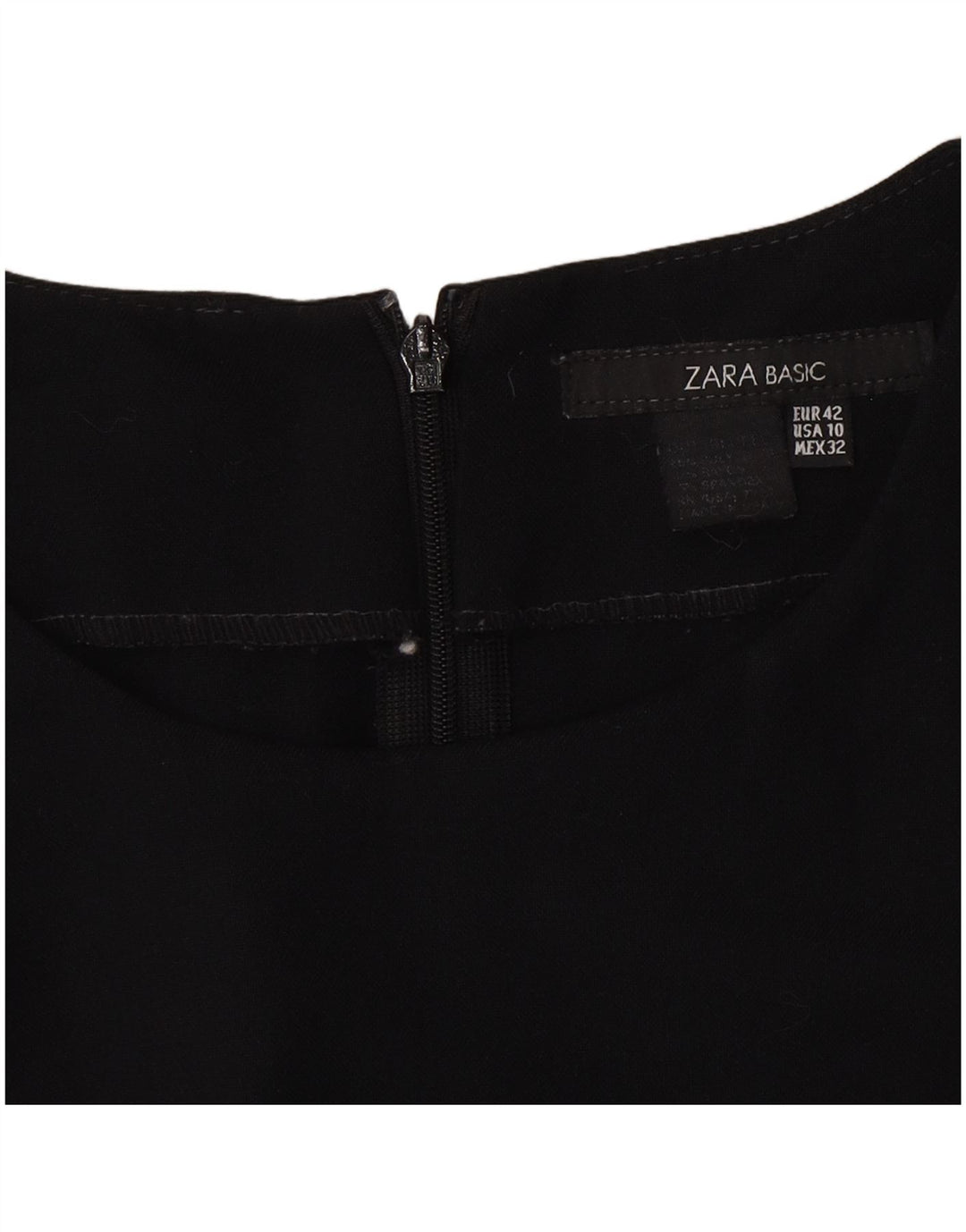 Zara Vestido feminino sem mangas com bainha UE 42 grande preto