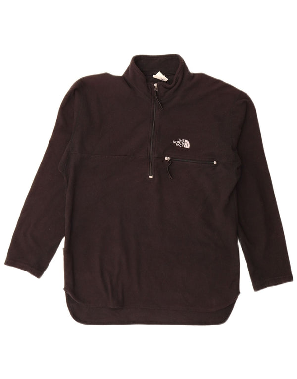 Suéter de lã feminino The North Face com zíper e gola UK 14 poliéster preto médio