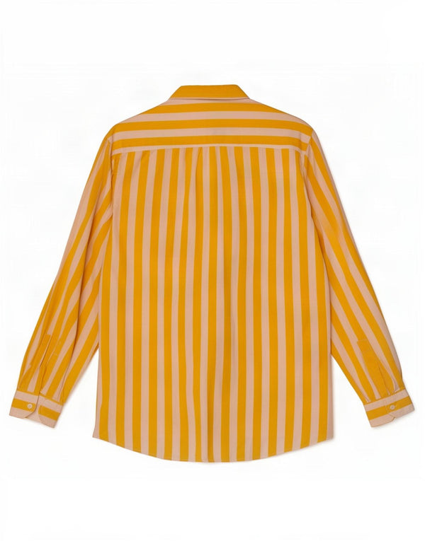 Camisa masculina vintage grande listrada amarela
