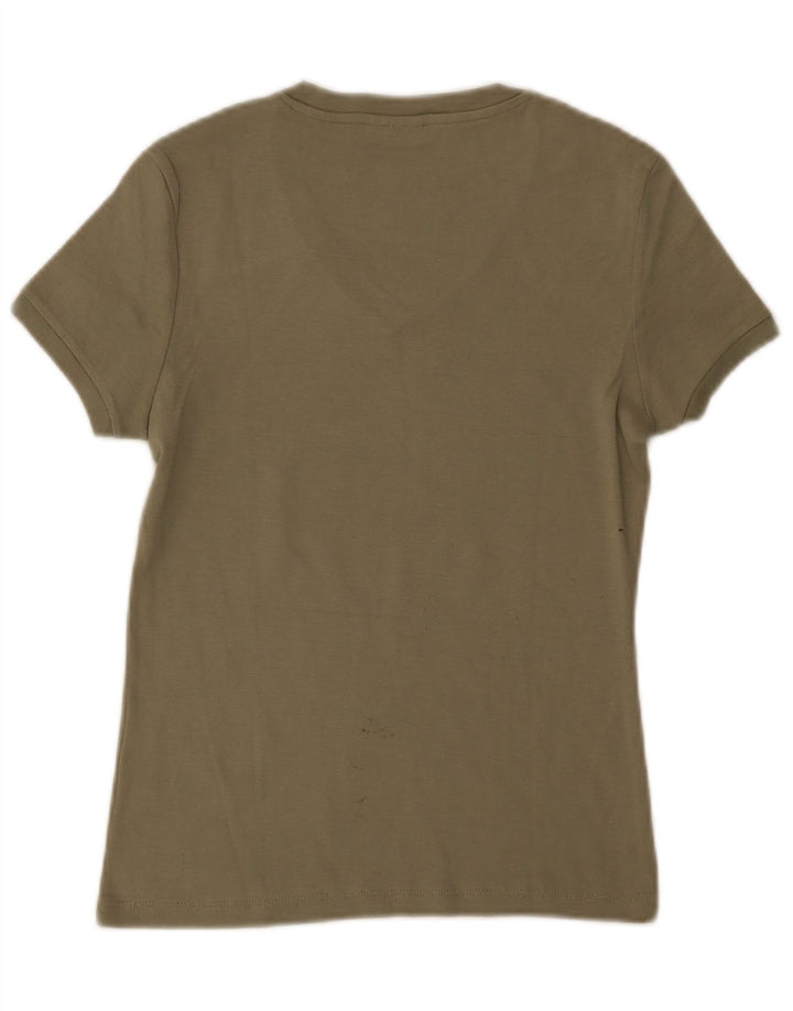 Camiseta feminina Invicta UK 8 pequena algodão cáqui