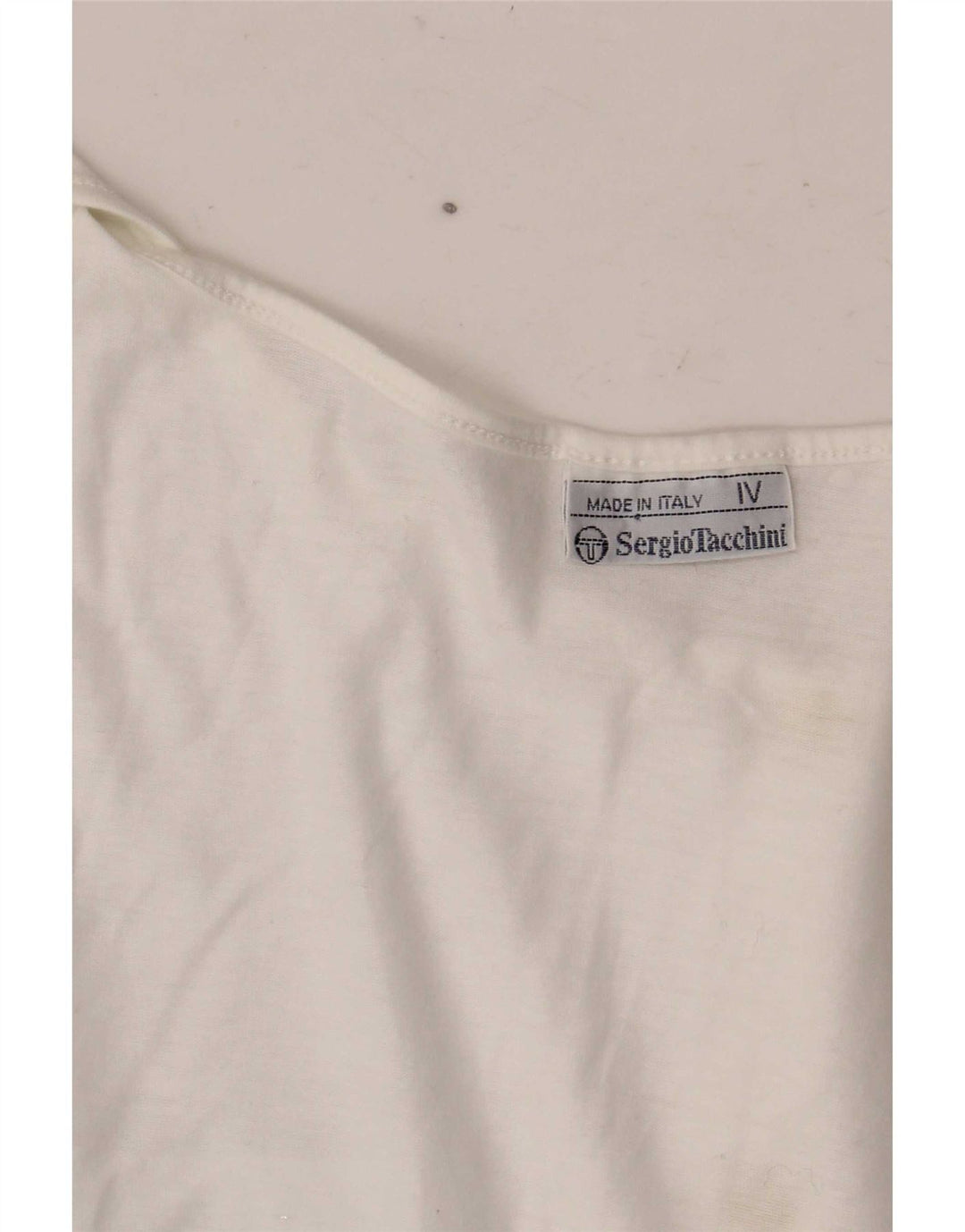 Blusa feminina sem mangas Sergio Tacchini Top UK 14 grande branco