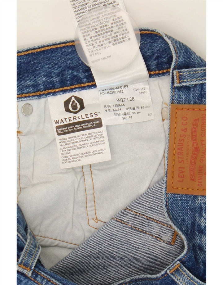 Calça jeans feminina Levi's 501 Straight W27 L29 azul algodão