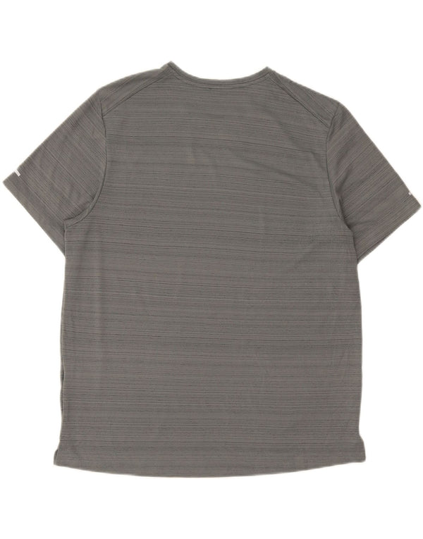 Camiseta Nike Masculina Dri Fit Top Grande Cinza Risca de Giz Poliéster