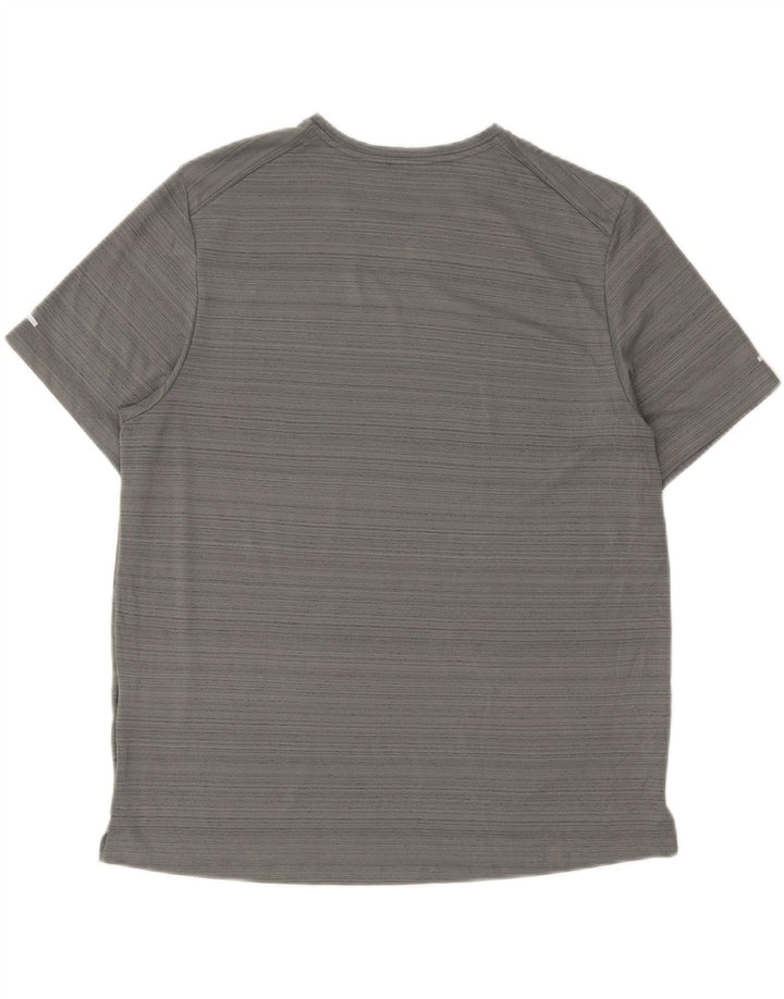 Camiseta Nike Masculina Dri Fit Top Grande Cinza Risca de Giz Poliéster