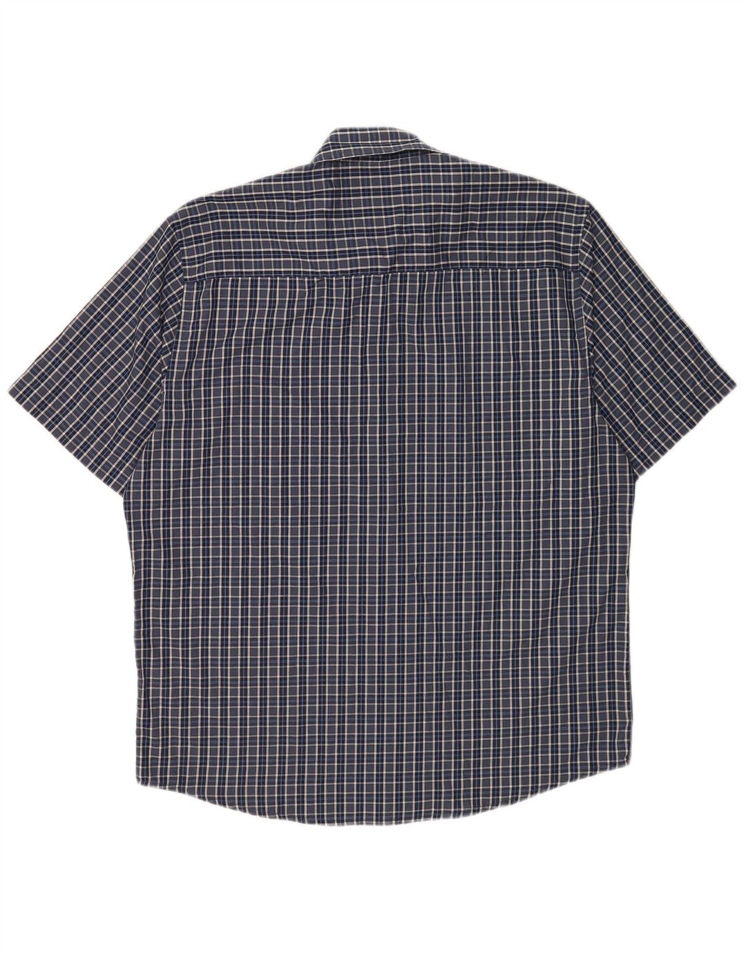 Camisa masculina Pierre Cardin de manga curta regular fit XL azul xadrez poliéster