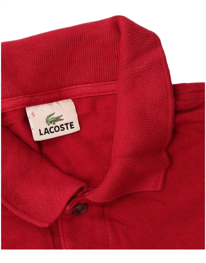 Camisa polo masculina Lacoste tamanho 5 grande algodão vermelho