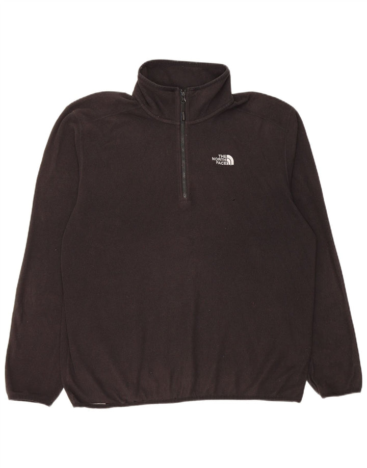 Suéter de lã masculino The North Face com zíper e gola grande poliéster preto