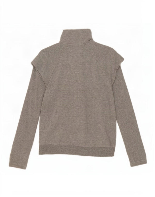 Adidas Womens Graphic Tracksuit Top Jacket UK 16 Grande Cinza Algodão