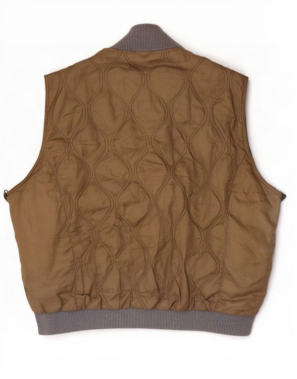 Colete masculino acolchoado Napapijri UK 46 3XL poliéster colorblock bege