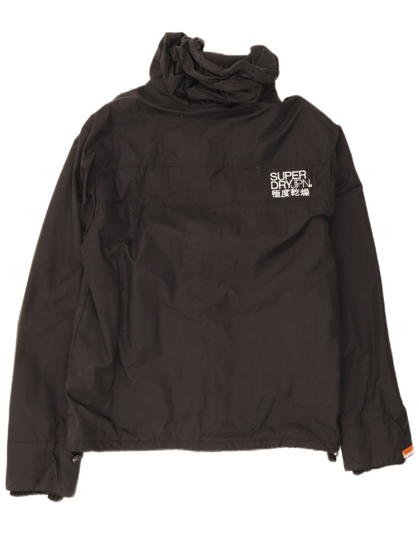 Jaqueta corta-vento masculina Superdry com capuz UK 44 2XL preto nylon