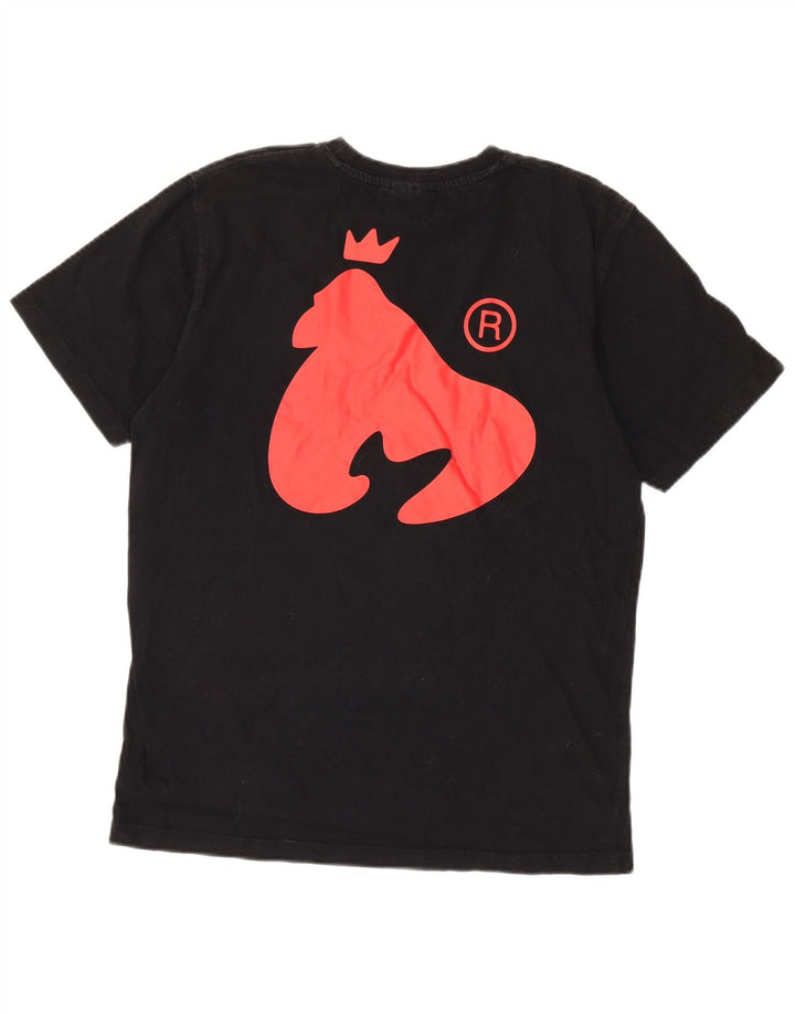 Camiseta gráfica masculina Money Top médio algodão preto
