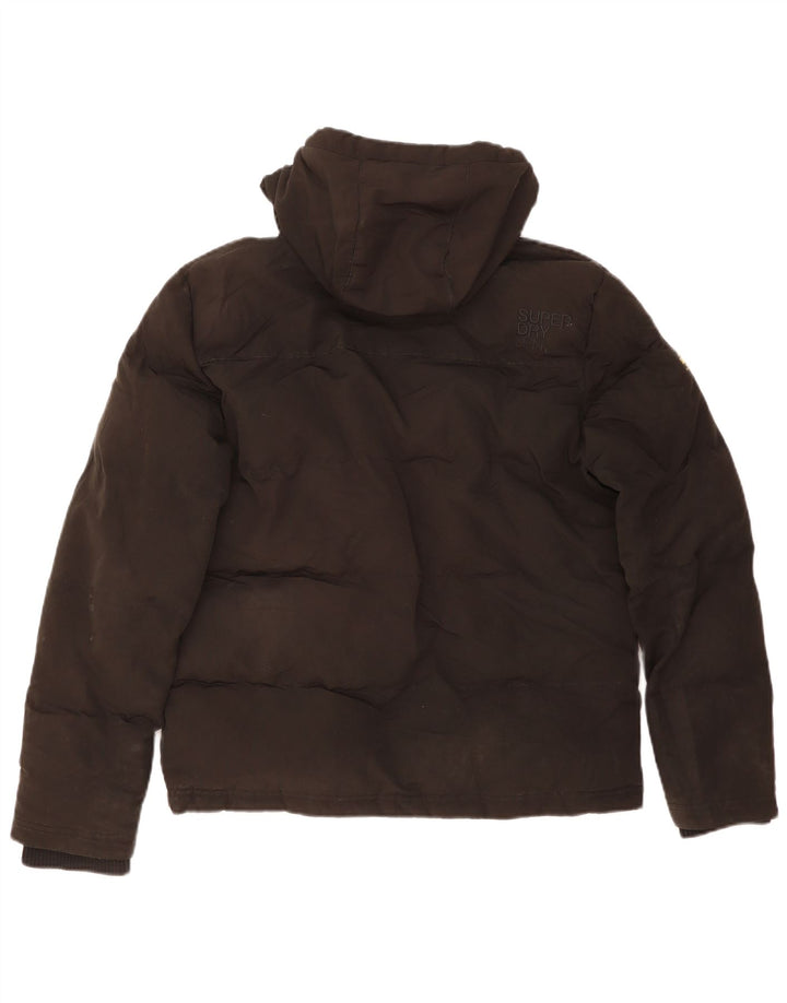 Jaqueta masculina acolchoada com capuz SUPERDRY UK 36 poliéster preto pequeno