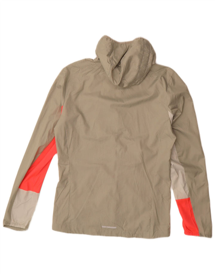 ADIDAS Mens Hooded Rain Jacket UK 36 Pequeno Bege Colourblock Poliéster
