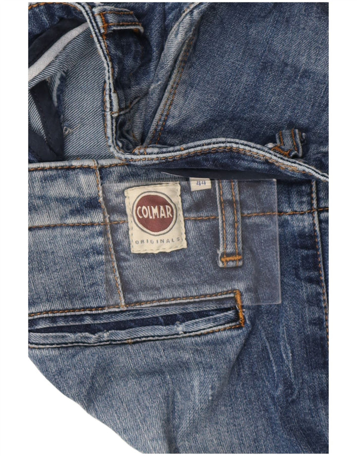 Colmar Jeans feminino cortado slim desgastado IT 44 médio W30 L26 azul