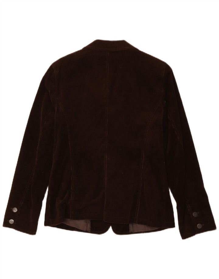 Jaqueta blazer feminina de veludo com 3 botões Rosner EU 38 marrom médio Tencel