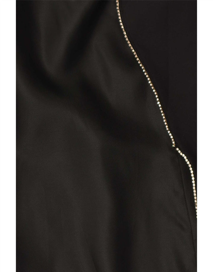 Sobretudo feminino sem mangas Zara UK 10 pequeno poliéster preto