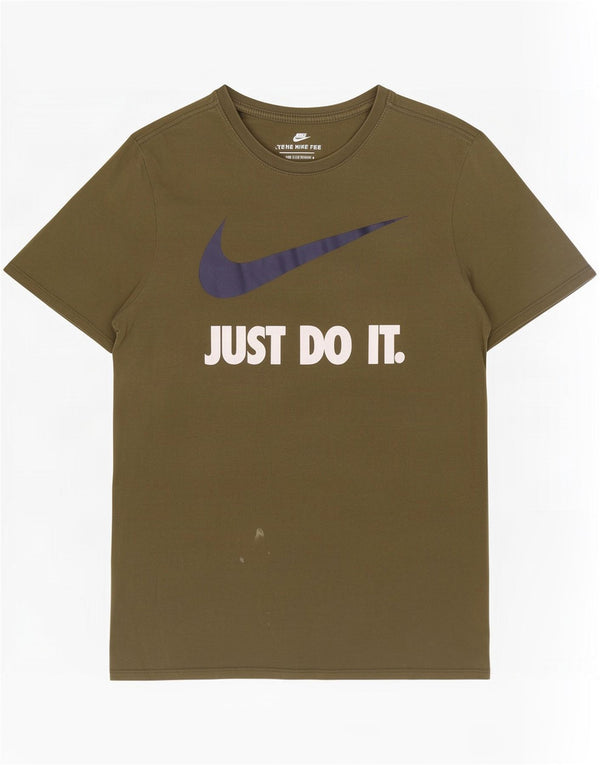 Camiseta Nike Masculina Athletic Cut Graphic Top Grande Algodão Cáqui