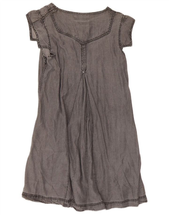 Vestido feminino Ted Baker evasê tamanho 2 pequeno cinza Lyocell