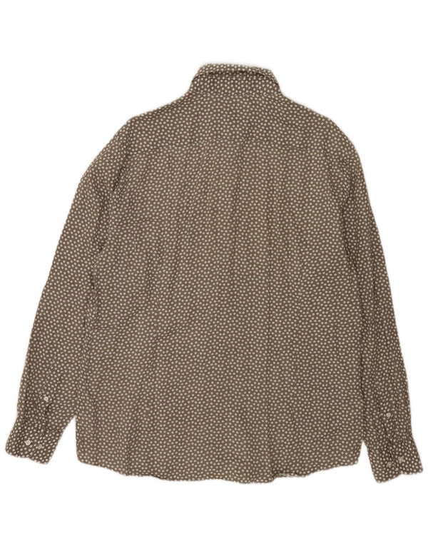 Camisa masculina Massimo Dutti XL cinza floral linho
