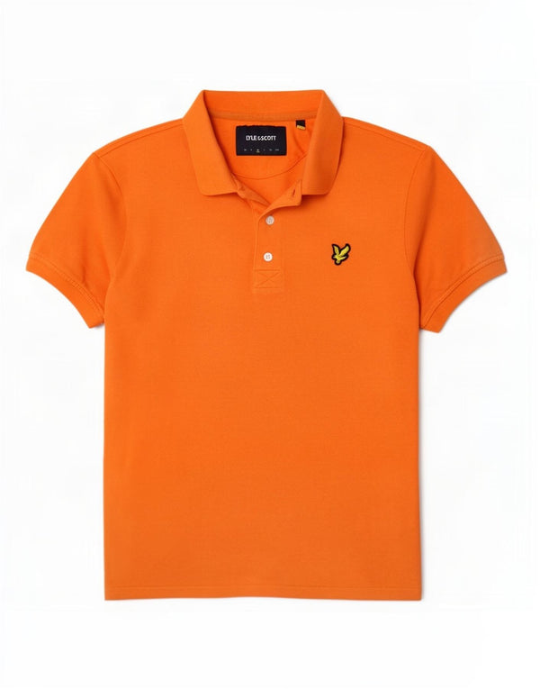 Camisa polo masculina Lyle & Scott médio laranja algodão