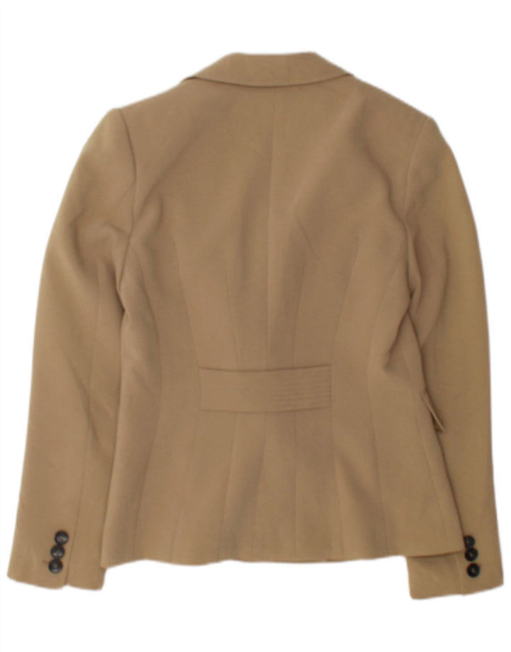 Jaqueta blazer feminina Hobbs com peito duplo Reino Unido 10 pequeno triacetato bege