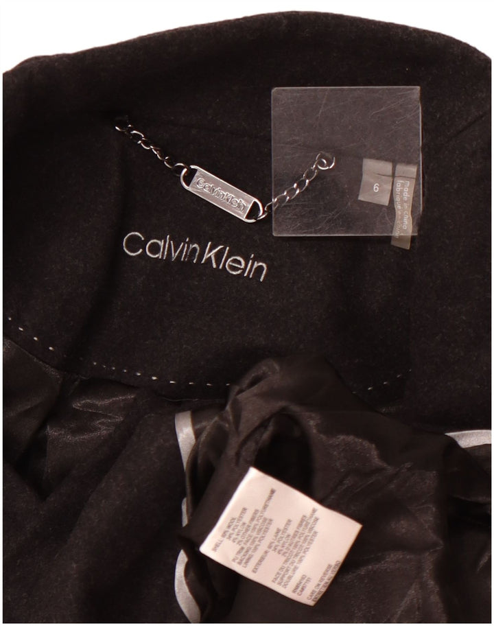 Sobretudo feminino Calvin Klein US 6 médio lã preta