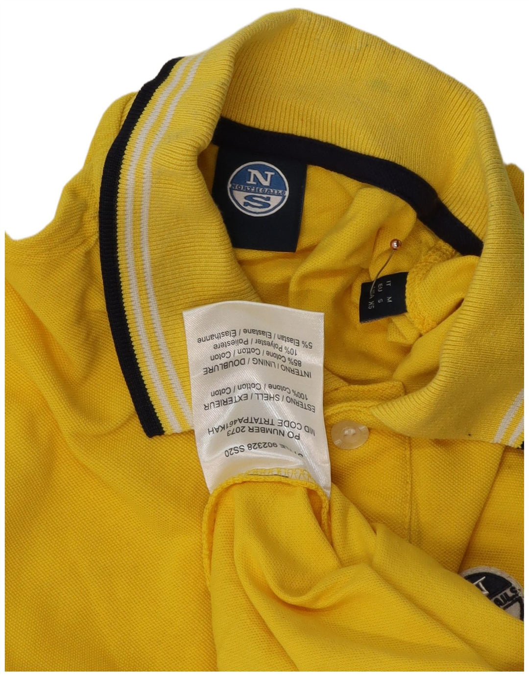 Polo masculino North Sails pequeno algodão amarelo