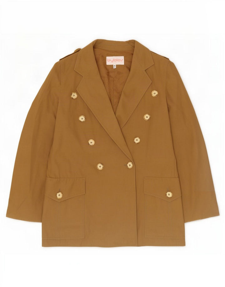 Jaqueta blazer feminina Byblos militar com peito duplo IT 46 grande bege