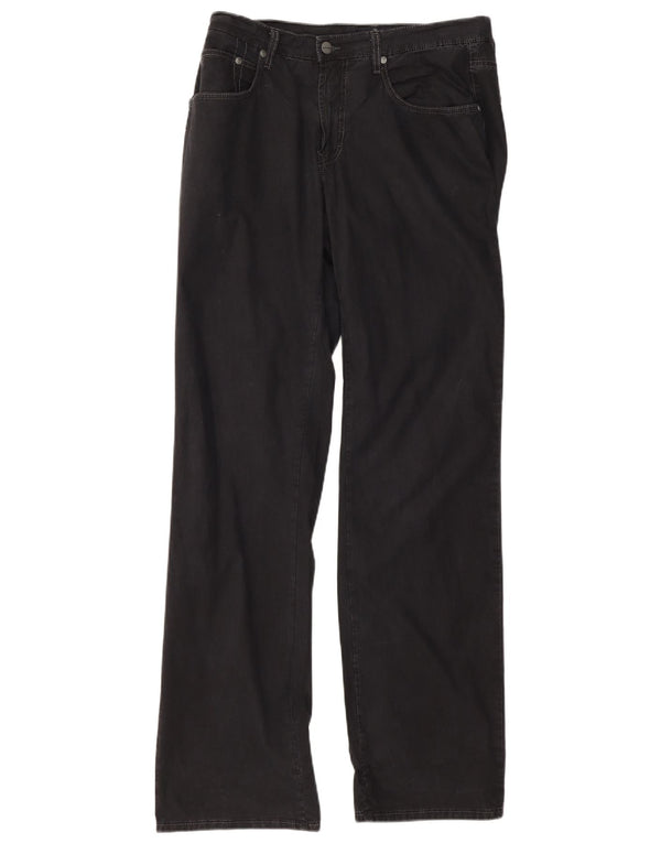 Trussardi Calça masculina reta casual W34 L33 algodão preto