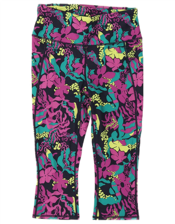 Leggings capri femininas TCM Reino Unido 12 poliéster floral multicolorido médio