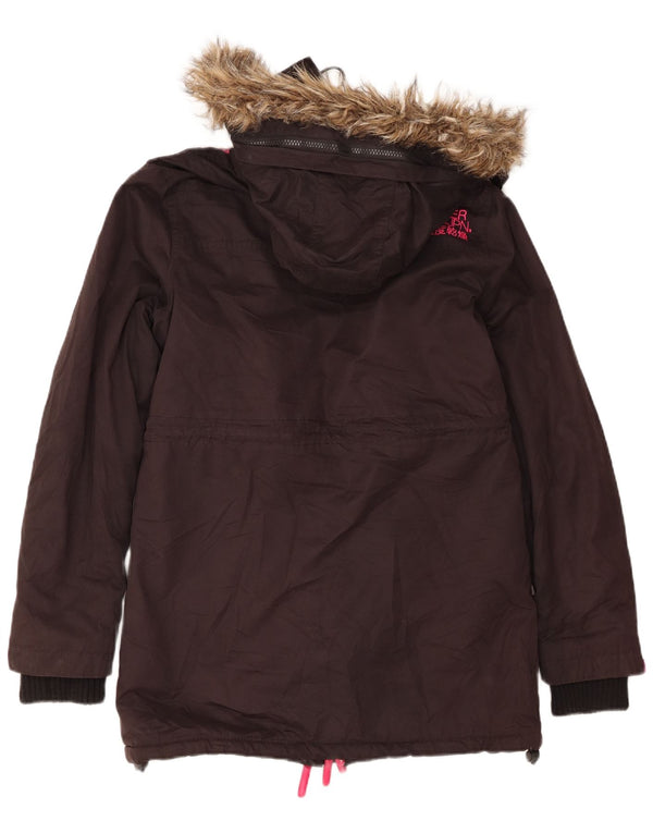 Jaqueta Parka Superdry Feminina Windcheater com Capuz Reino Unido 14 Médio Preto